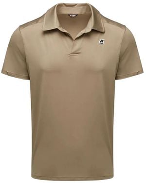 K-Way Logo-Patch Polo Shirt - Natural