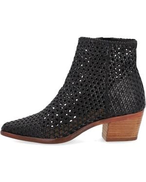 Frau Knöchelhohe Lederstiefel - Schwarz