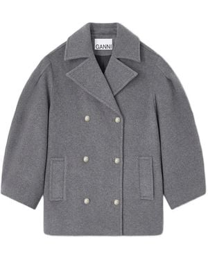 Ganni Midi Coat - Grey