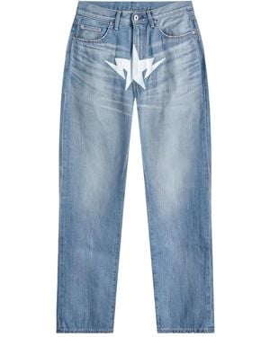 A Bathing Ape Vaqueros con estrella estampada - Azul