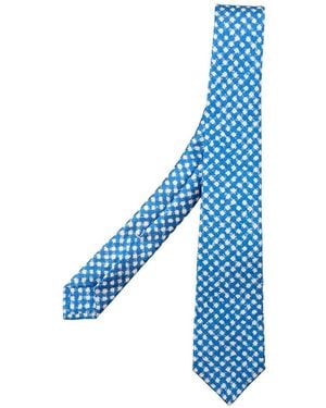 Kiton Diamond-Pattern Tie - Blue