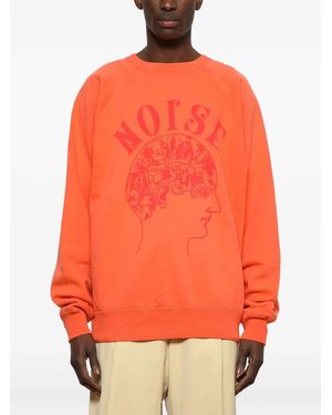 SAINT Mxxxxxx Noise-graphic crew-neck sweatshirt - Orange