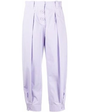Krizia High-Waisted Tailored Pants - Purple