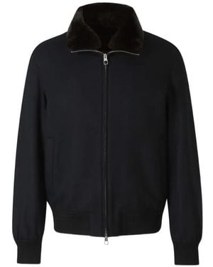 Montecore Faux-Fur Collar Bomber Jacket - Black
