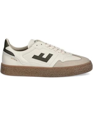 Flamingos Burela Logo-Detail Leather Sneakers - White