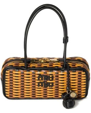 Miu Miu Beau Tote Bag mit gewebtem Effekt - Mettallic
