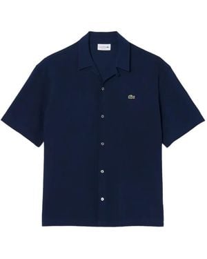 Lacoste Short-sleeve Button-up Shirt - Blue