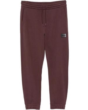 HUGO Logo-Patched Cotton Trackpants - Purple