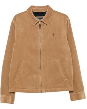 Polo Ralph Lauren Corduroy Logo-Embroidered Jacket - Natural