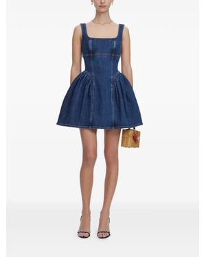 Self-Portrait Skater-Style Midi Dress - Blue