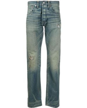 RRL Ripped Straight-Leg Jeans - Blue