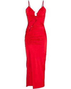 Nissa Cut-Out Midi Dress - Red