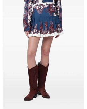 FARM Rio Buckle-Fastening Mini Skirt - Blue
