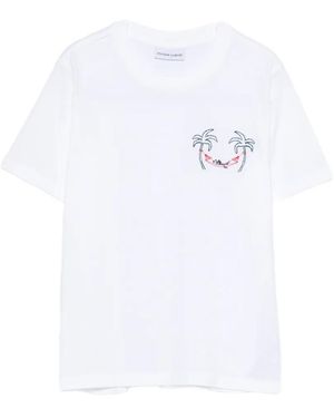 Maison Labiche Palm-Embroidery T-Shirt - White