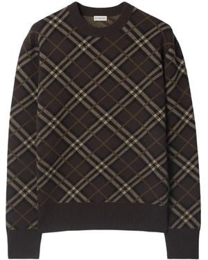 Burberry Karierter Kaschmirpullover - Schwarz