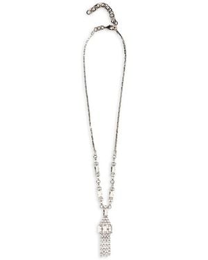 Alessandra Rich Crystal Fringes Necklace - White