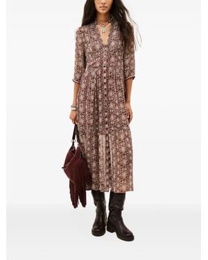 Ba&sh Maxikleid Mit Print - Braun