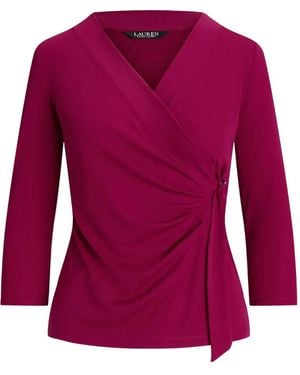 Ralph Lauren Wrap-Belted Knitted Blouse - Purple