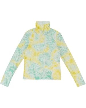 CALLIPYGIAN Tie-Dye Turtleneck Top - Green