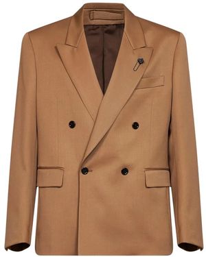 Lardini Double-Breasted Peak-Lapel Blazer - Brown