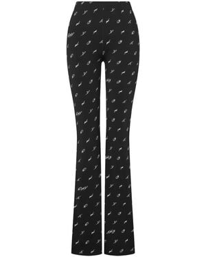 Moschino Printed Flared Pants - Black
