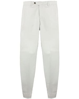Incotex Belt Loops Cotton Trousers - White