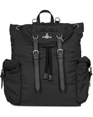 Vivienne Westwood Orb Plaque Buckle-Fastening Backpack - Black
