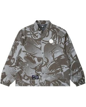 Aape By A Bathing Ape Moonface Camo-Print Coach Jacket - Gray