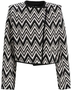 BOSS Jijaca Zigzag-Pattern Jacket - Black