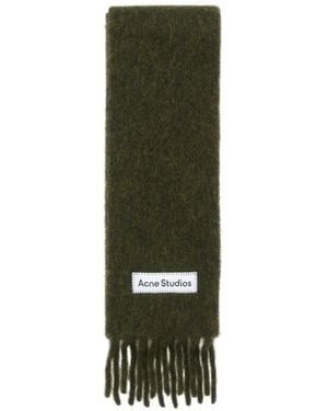 Acne Studios Schal Mit Fransen Und Logo-Patch - Grün