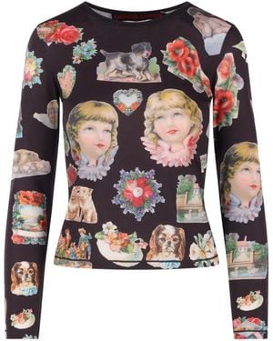 Chopova Lowena Camiseta Con Estampado Gráfico - Negro