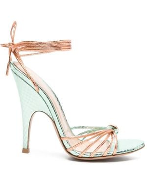 Gianvito Rossi Ricaye Round-Toe Sandals - White