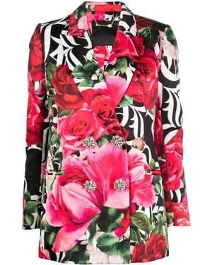 Philipp Plein Romance Floral-Print Blazer - Red