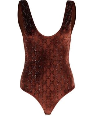 Gucci Cotton Bodysuit - Brown