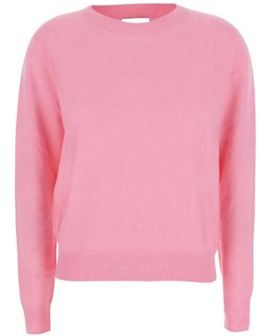 SOLOCASCMIR Crew-Neck Ribbed-Trim Jumper - Pink