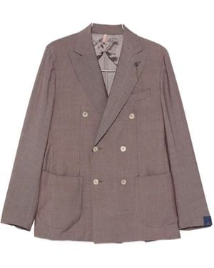 Santaniello Double-breasted Peak-lapel Suit - Brown