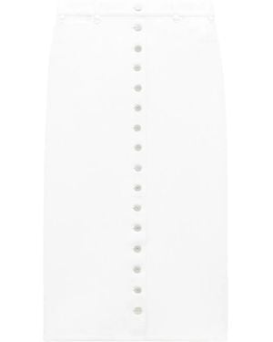 Courreges Multiflex Patent-Finish Midi Skirt - White