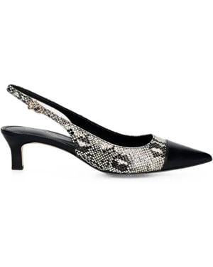 MICHAEL Michael Kors Amara Snake-Effect Pointed-Toe Court Shoes - Natural