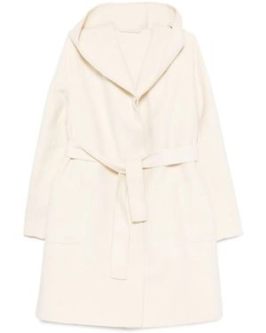 Marella Hooded Belted Coat - Natural
