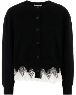 McQueen Schwarze Woll-Kaschmir-Strickjacke