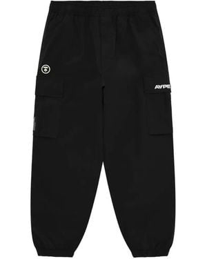Aape By A Bathing Ape Logo-Patch Cargo Track Trousers - Black
