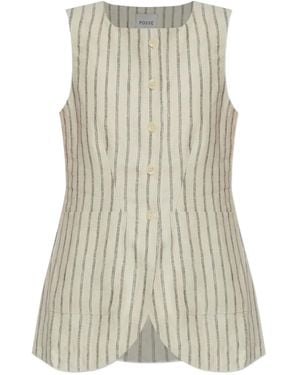 Posse Pinstripe Waistcoat - Natural
