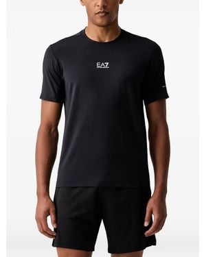 EA7 Logo-Print T-Shirt - Black