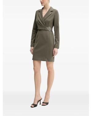 Morgan Robe Portefeuille Courte Ceinturée - Green