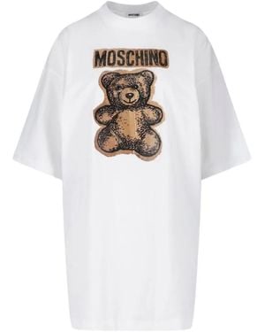 Moschino Teddy Bear Logo-Print T-Shirt Mini Dress - White