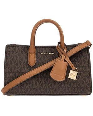 MICHAEL Michael Kors Extra small Scarlett monogram logo-plaque tote bag - Marrón