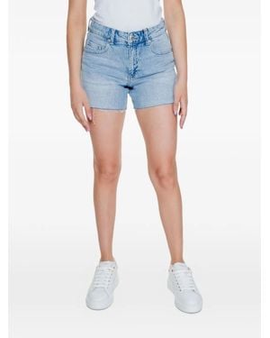 Vero Moda Distressed Light-Wash Denim Shorts - Blue