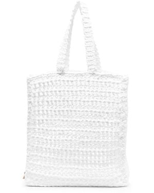 Chica Naxos Woven Raffia Tote Bag - White