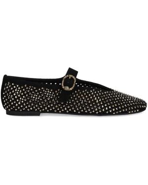 Kurt Geiger Crystal-Embellished Ballet Flats - Black