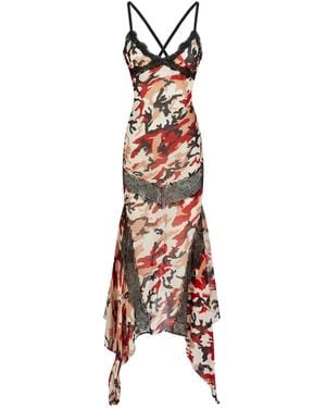 The Attico Robe À Empiècements En Dentelle - Blanc